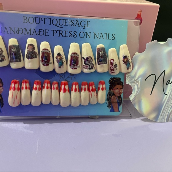 Handmade  Chucky Press On Nails with Graphic Designs - Picture 4 of 8